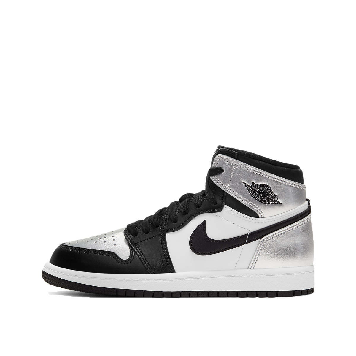 Air Jordan 1 Retro High Silver Toe (PS) (2021) BLACK/METALLIC SILVER WHITE BLACK sneaker – authenticated on KLEKT