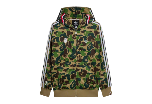Adidas x BAPE Track Shark Hoodie 'Crew Green' (SS26)