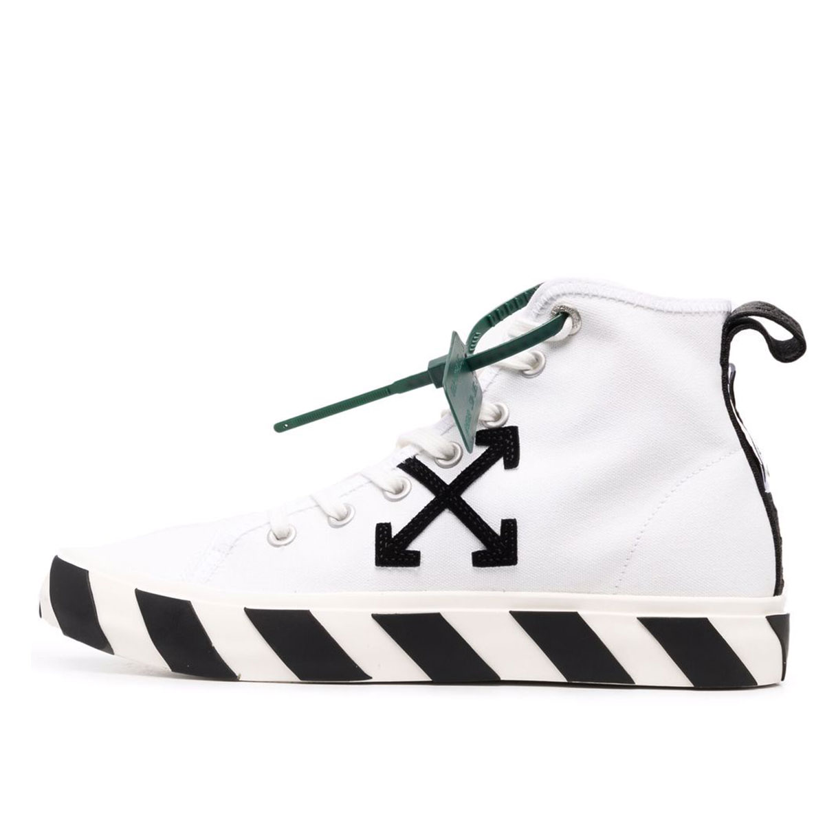 Off White Mid Top Vulcanized Canvas White Black (2022) sneaker – authenticated on KLEKT