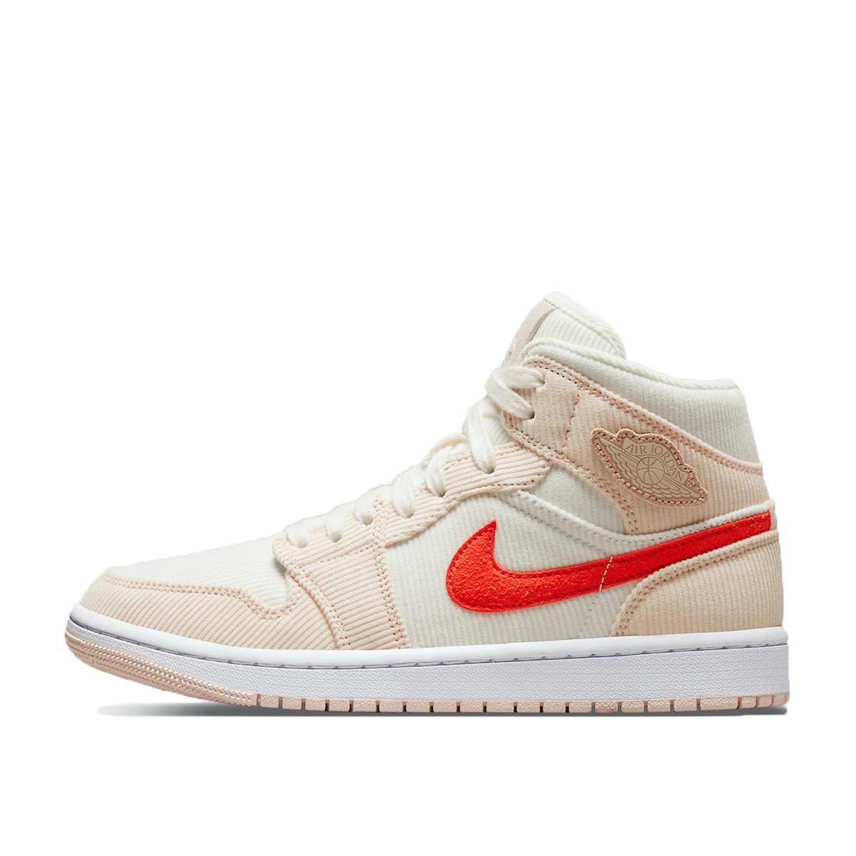 Air Jordan 1 Mid SE WMNS Corduroy Sail (2021) SAIL/ORANGE QUARTZ-WHITE-ORANGE sneaker – authenticated on KLEKT