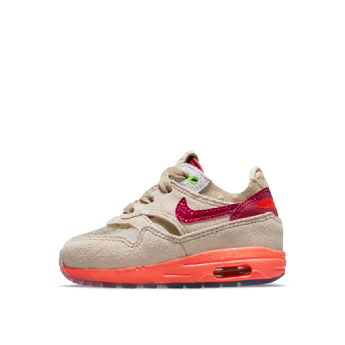 Nike x Clot Air Max 1 'Kiss Of Death' (TD) (2021) Net/Deep Red/Orange Blaze sneaker – authenticated on KLEKT