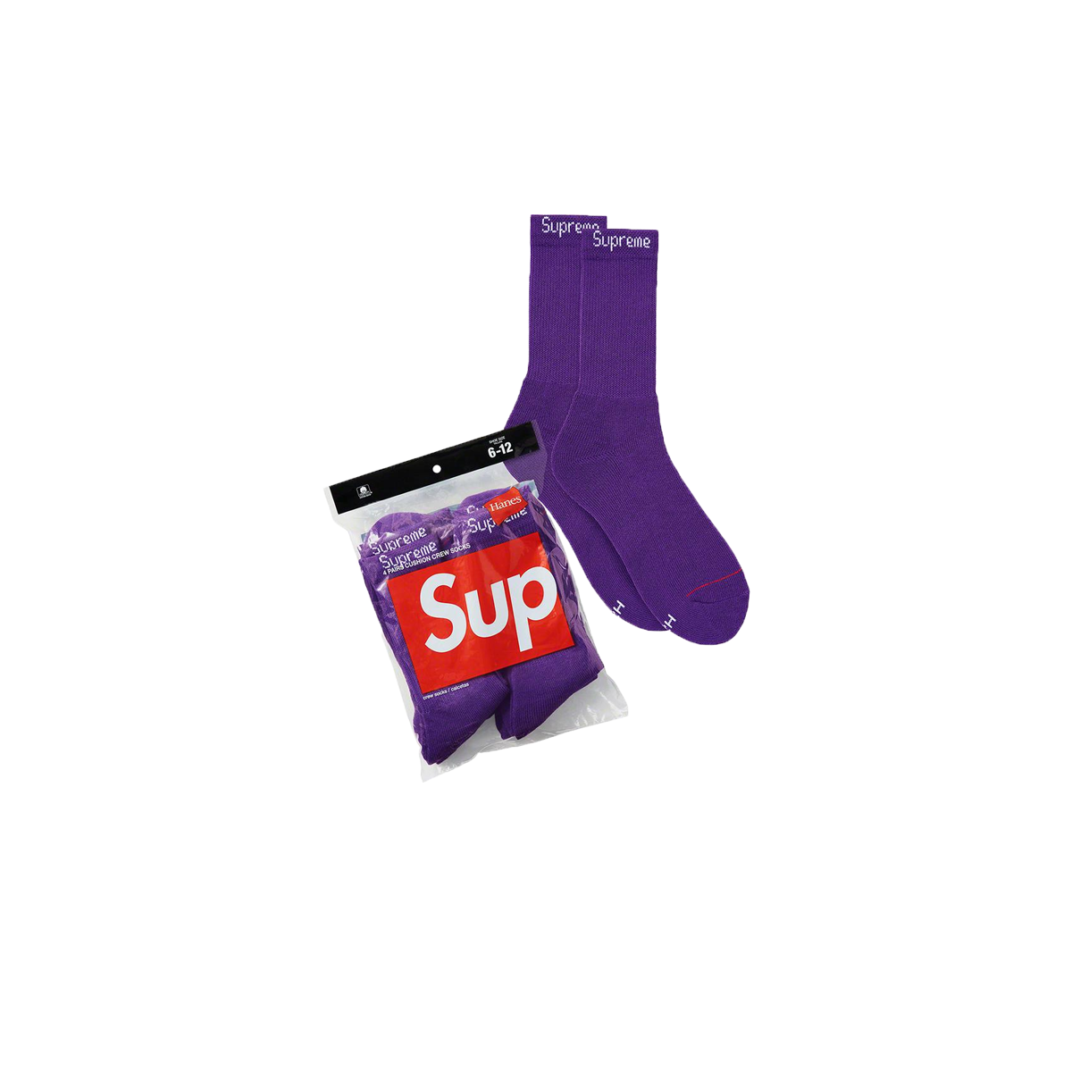 Supreme Hanes Crew Socks (4 Pack) Purple (SS21) sneaker – authenticated on KLEKT