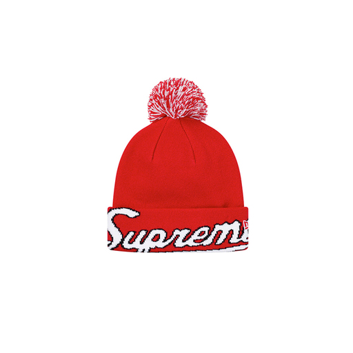 Supreme New Era Script Cuff Beanie Red (FW19)