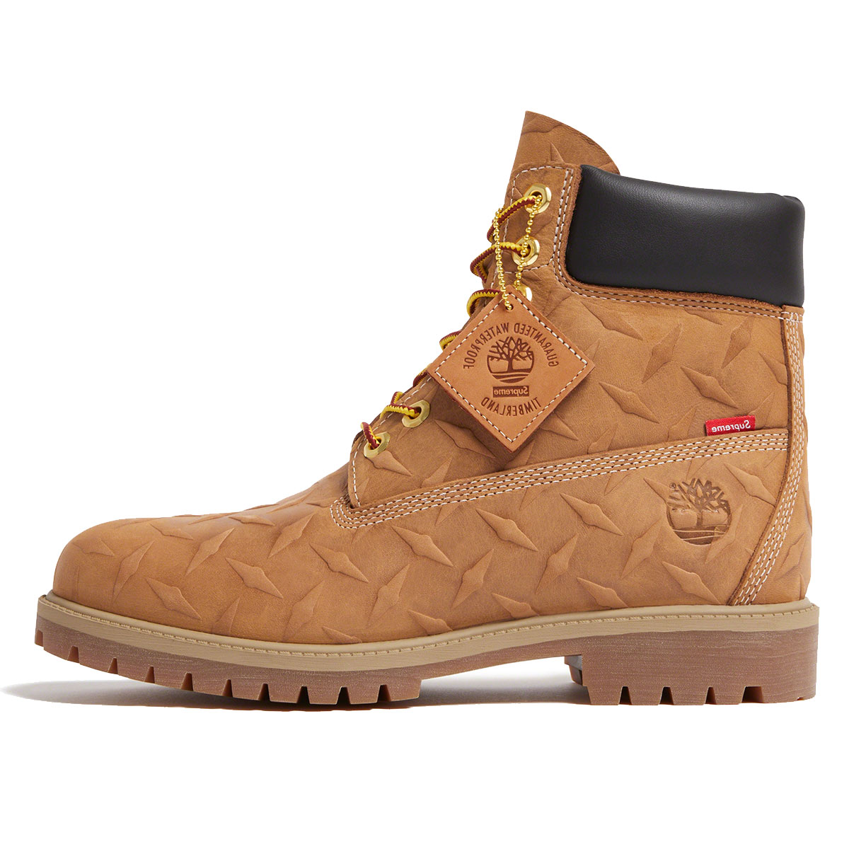 Timberland x Supreme Diamond Plate 6" Premium Waterproof Boot Wheat sneaker – authenticated on KLEKT