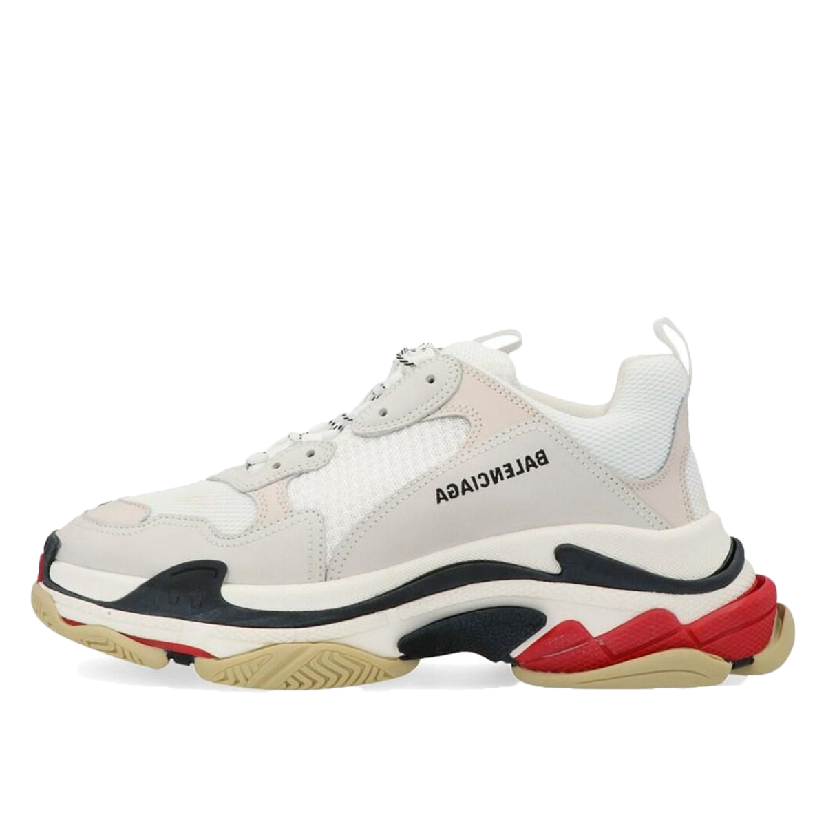 Luxury Balenciaga Triple S 'White Black Red' sneaker – authenticated on KLEKT