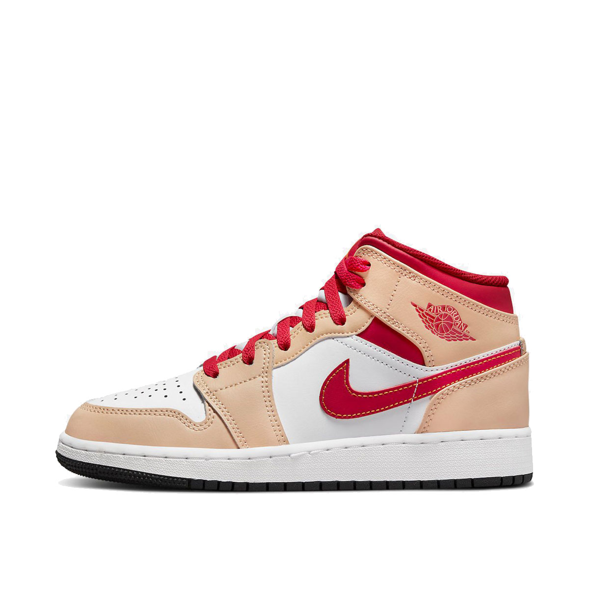 Air Jordan 1 Mid Beige Red (GS) (2022) Beige/Red sneaker – authenticated on KLEKT