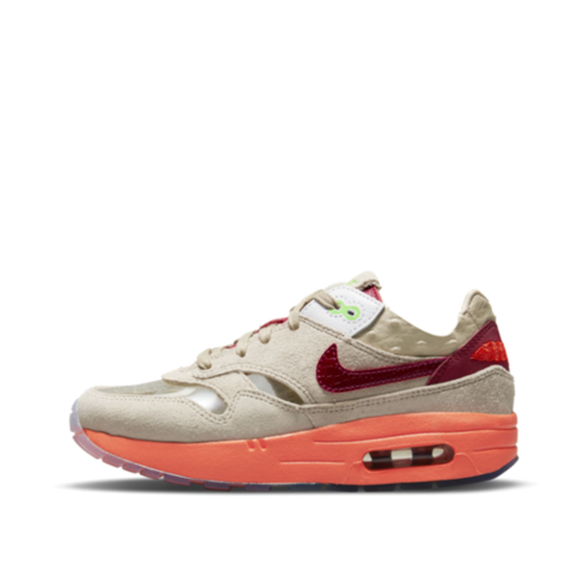 Nike x Clot Air Max 1 'Kiss Of Death' (PS) (2021) Net/Deep Red/Orange Blaze sneaker – authenticated on KLEKT
