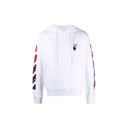 Off White Marker Arrows Cotton Hoodie Sweatshirt White Red (2021)