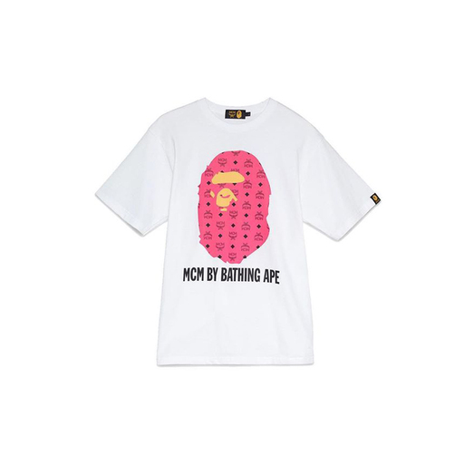 Brands Other x MCM 'by Bathing Ape' BAPE Head T-Shirt Tee White Pink (2019)