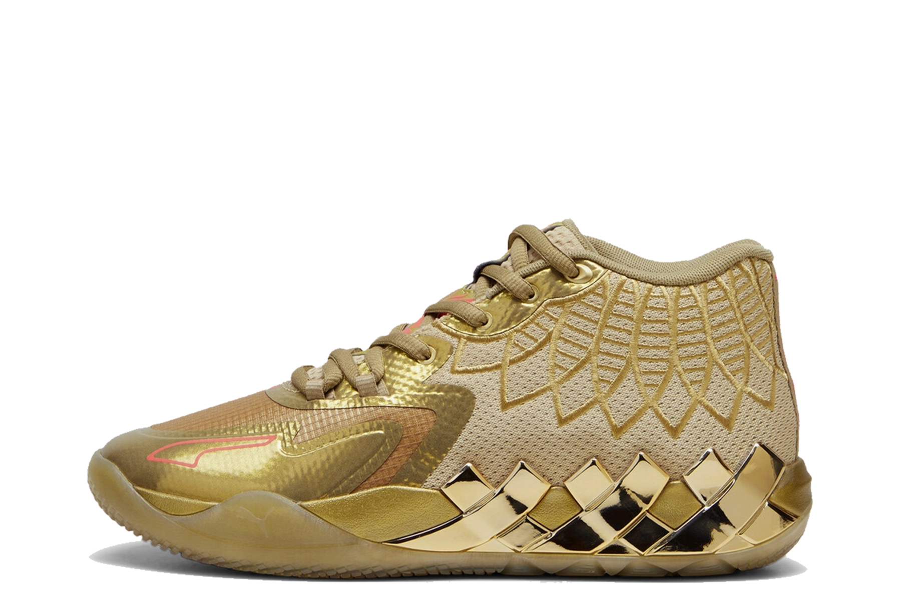 Puma MB.01 'Golden Child' (2023) Metallic Gold/Fiery Coral sneaker – authenticated on KLEKT