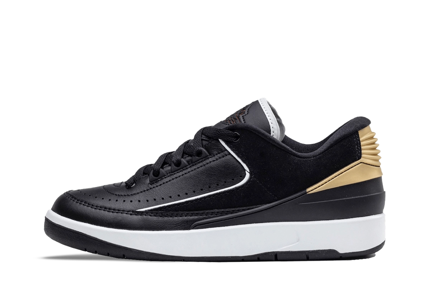 Air Jordan 2 Retro Low WMNS 'Black Velvet' (2024) Black/White/Gold sneaker – authenticated on KLEKT