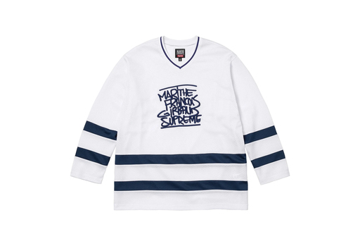Supreme x Marithé + François Girbaud Hockey Jersey 'White' (SS25) – authenticated on KLEKT