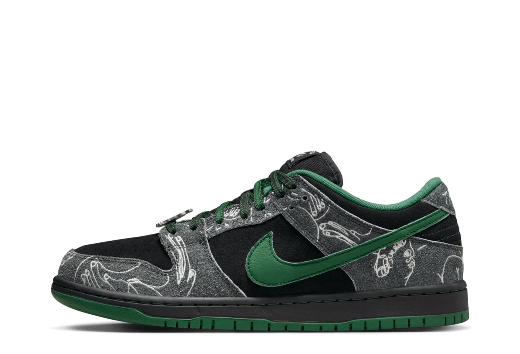 Nike SB x There Skateboards Dunk Low 'Gorge Green' (2024) Black/Gorge Green sneaker – authenticated on KLEKT