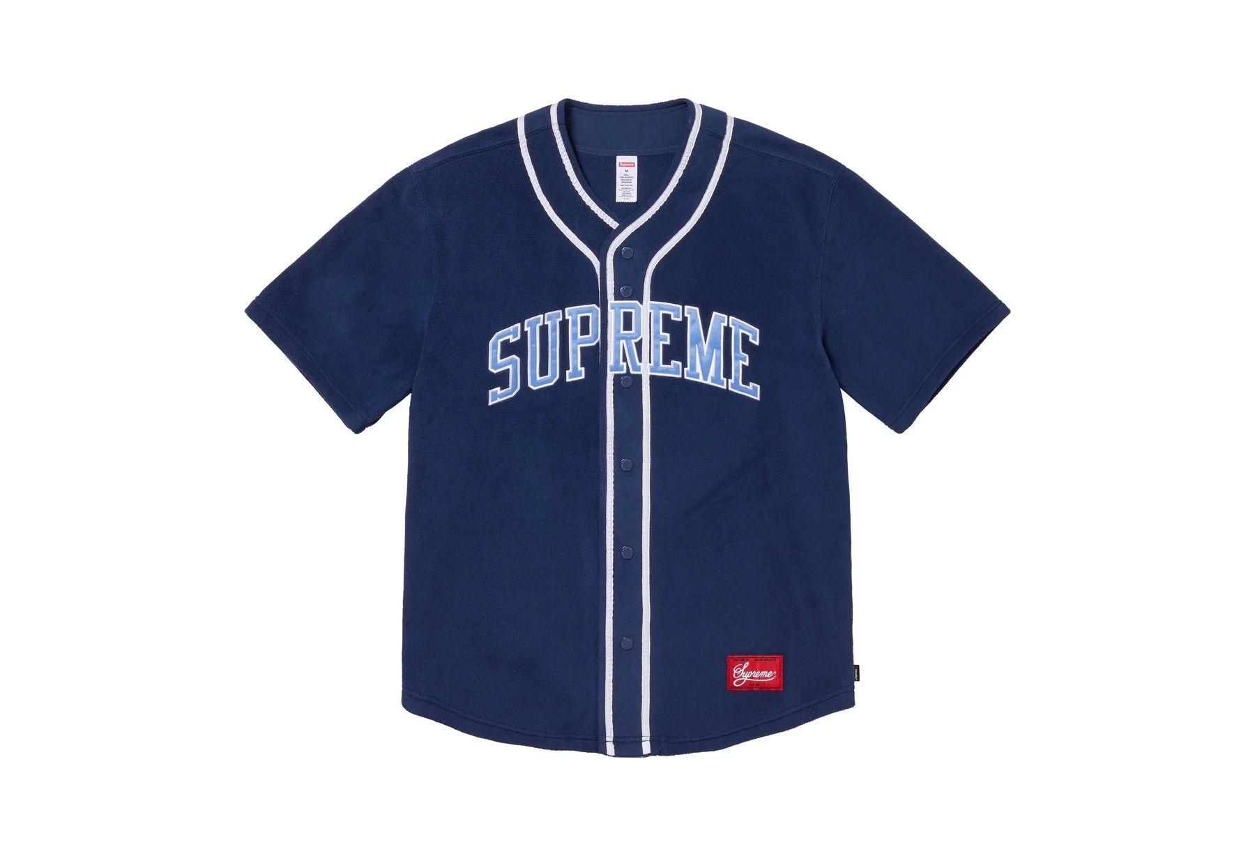Supreme Polartec Baseball Jersey 'Navy' (FW24) | Supreme | KLEKT