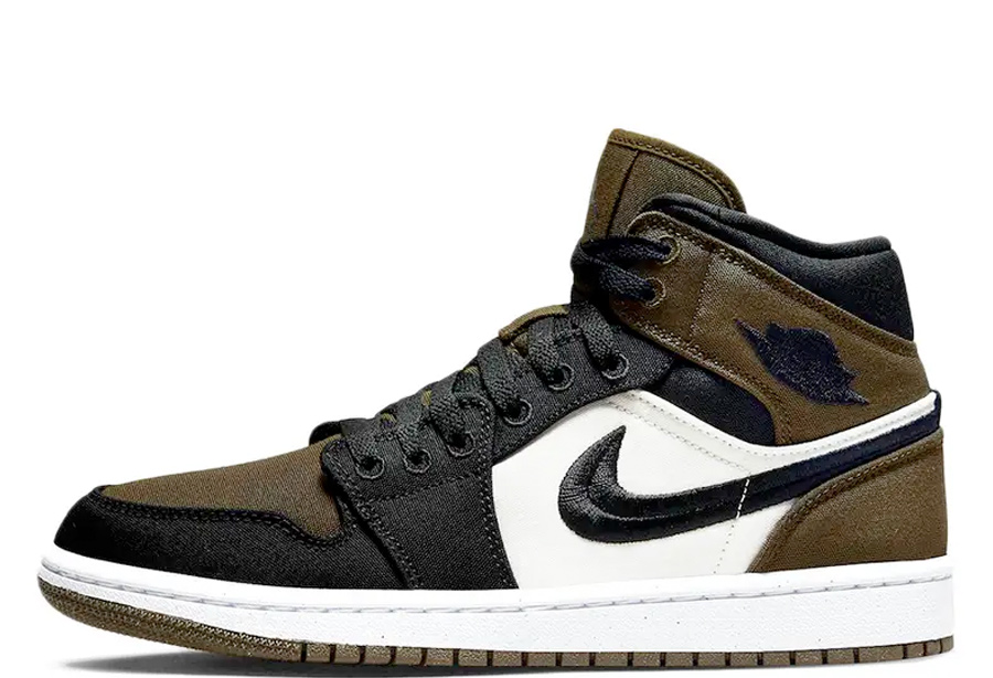 Air Jordan 1 Mid SE WMNS Olive Toe (2022) Light Olive/Black/SaiL sneaker – authenticated on KLEKT