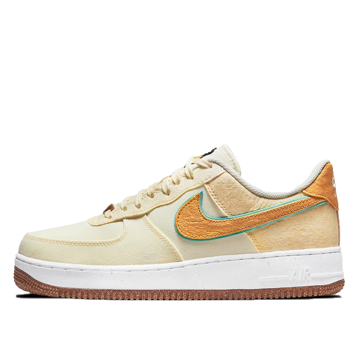 Nike Air Force 1 '07 PRM 'Coconut Milk' - 'Happy Pineapple' (2021) COCONUT MILK/METALLIC GOLD/GREEN GLOW sneaker – authenticated on KLEKT