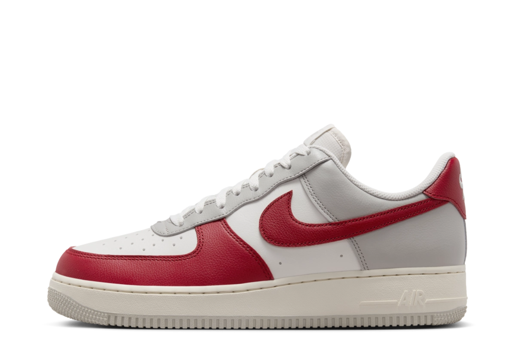 Nike Air Force 1 Low 'Red Toe' (2024) Light Iron Ore/Gym Red/Pale Ivory/Phantom sneaker – authenticated on KLEKT