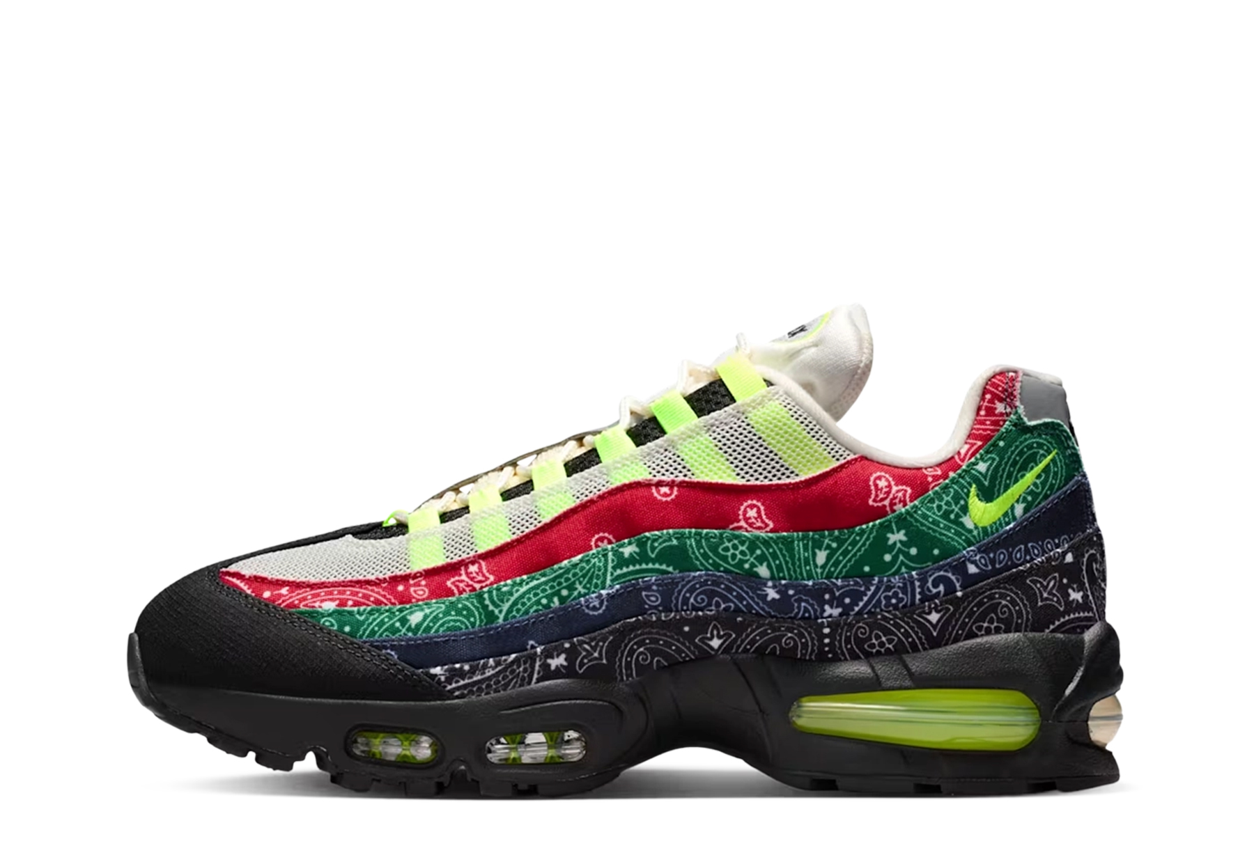 Nike Air Max 95 'Paisley Bandana' (2026) Volt/University Red sneaker – authenticated on KLEKT