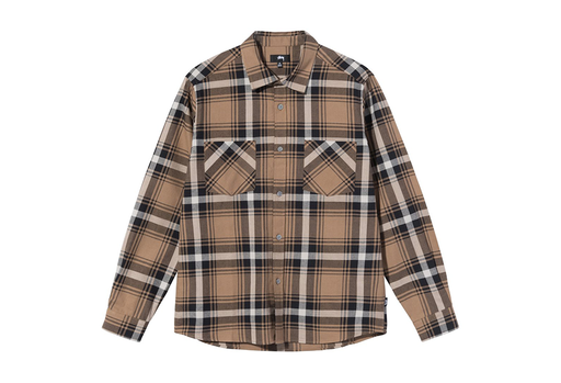 Stussy Classic Bailey Plaid LS Shirt Brown (FW21)