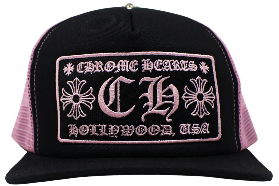Chrome Hearts CH Hollywood Trucker Hat Black/Pink BLACK/PINK sneaker – authenticated on KLEKT
