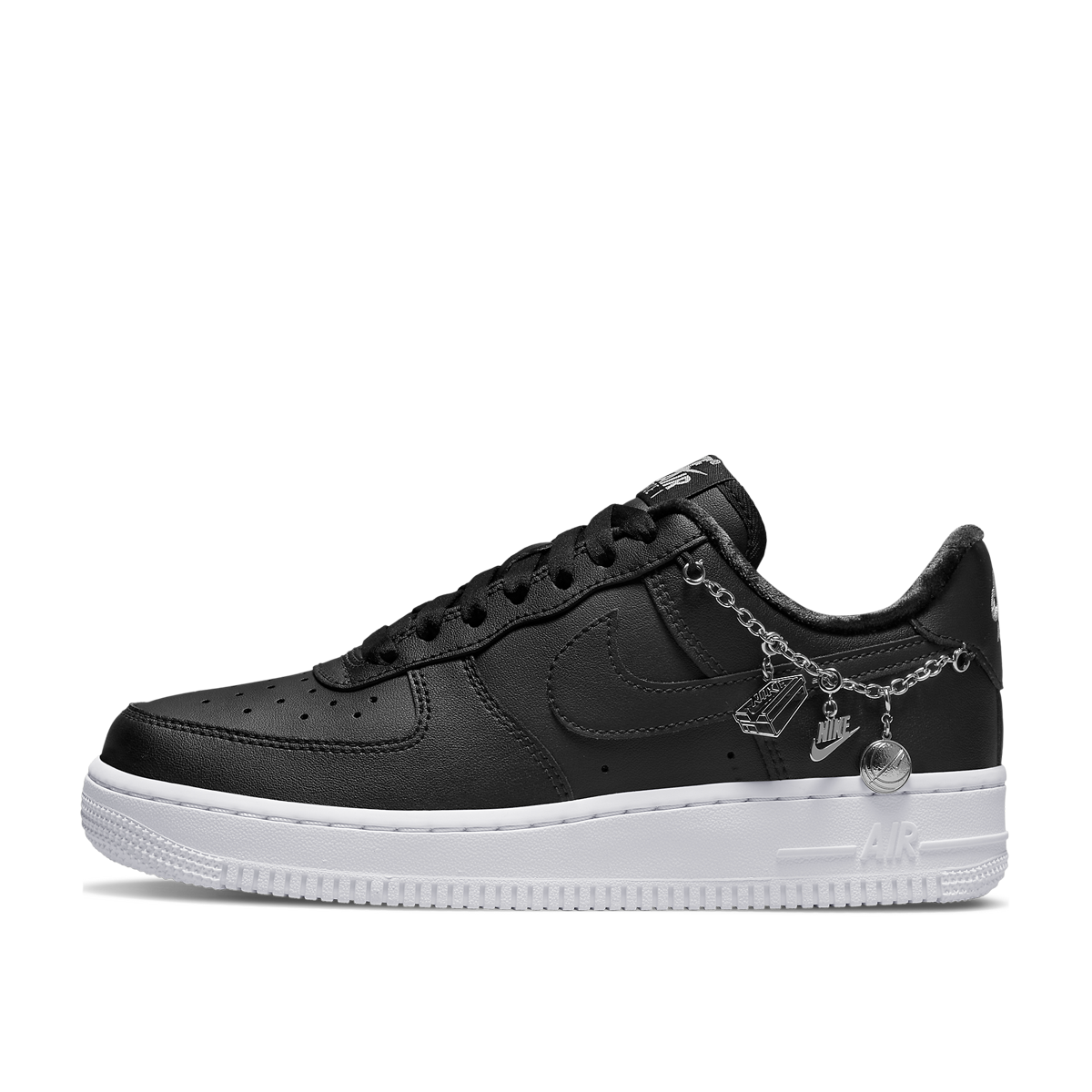 Nike Air Force 1 Low WMNS Black Pendants (2021) BLACK/WHITE/METALLIC SILVER sneaker – authenticated on KLEKT