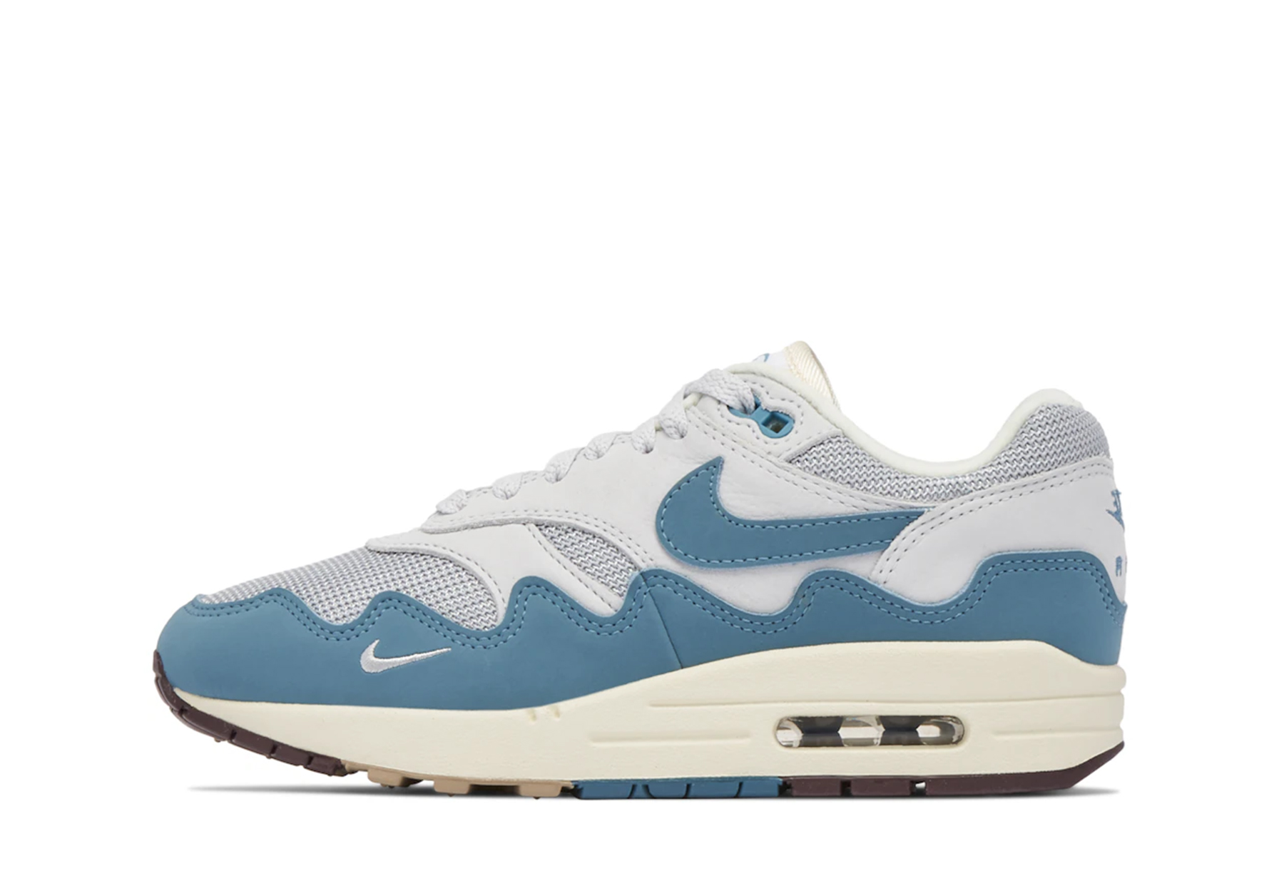 Nike x Patta Air Max 1 'Waves Noise Aqua' (2021) METALLIC SILVER/NOISE AQUA-PURE PLATINUM sneaker – authenticated on KLEKT