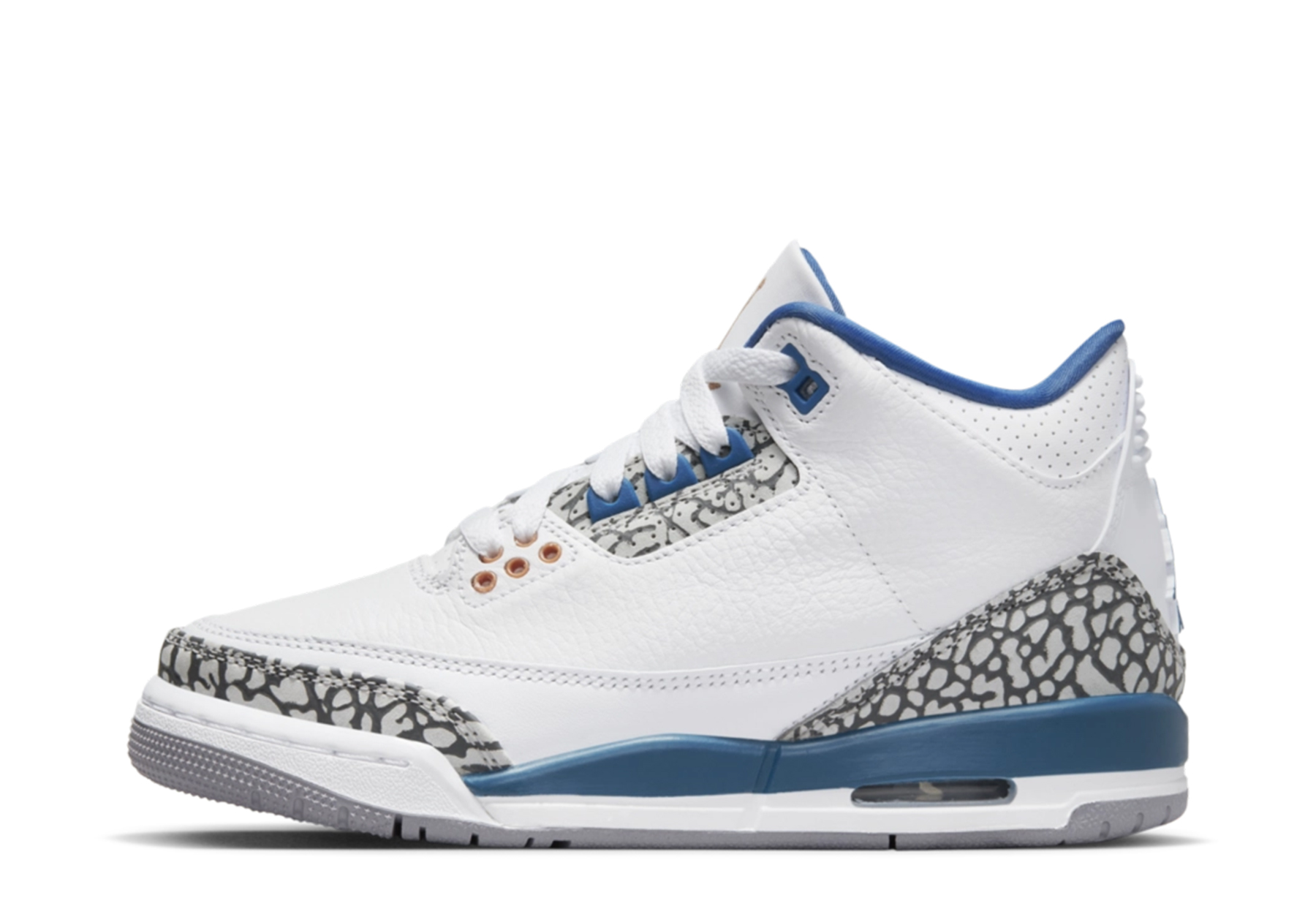 Air Jordan 3 Retro GS 'Wizards' (2023) White/Metallic Copper/True Blue/Cement Grey sneaker – authenticated on KLEKT