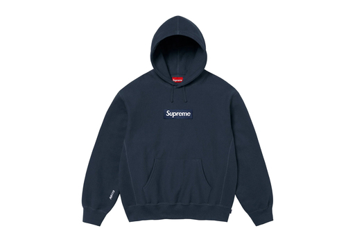 Supreme Box Logo Hooded Sweatshirt 'Navy' (FW25) – authenticated on KLEKT