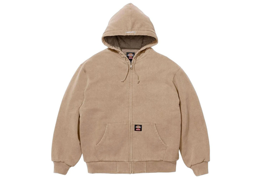 Supreme x Dickies Quilted Lined Zip Up Hooded Sweatshirt 'Light Tan' (FW24) – authenticated on KLEKT