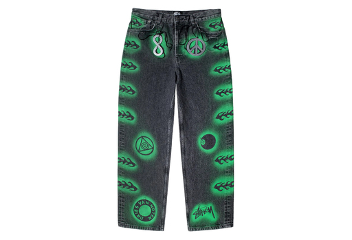 Stussy x Dries Van Noten Hand-Stencilled Jeans Black (FW22)