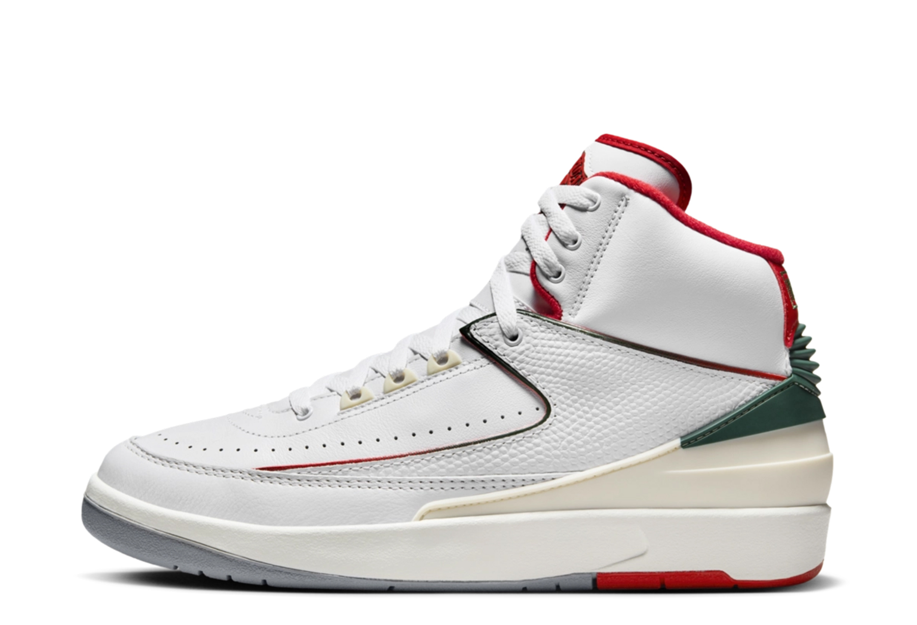 Air Jordan 2 Retro 'Italy' (2023) White/Fire Red/Fir/Sail sneaker – authenticated on KLEKT