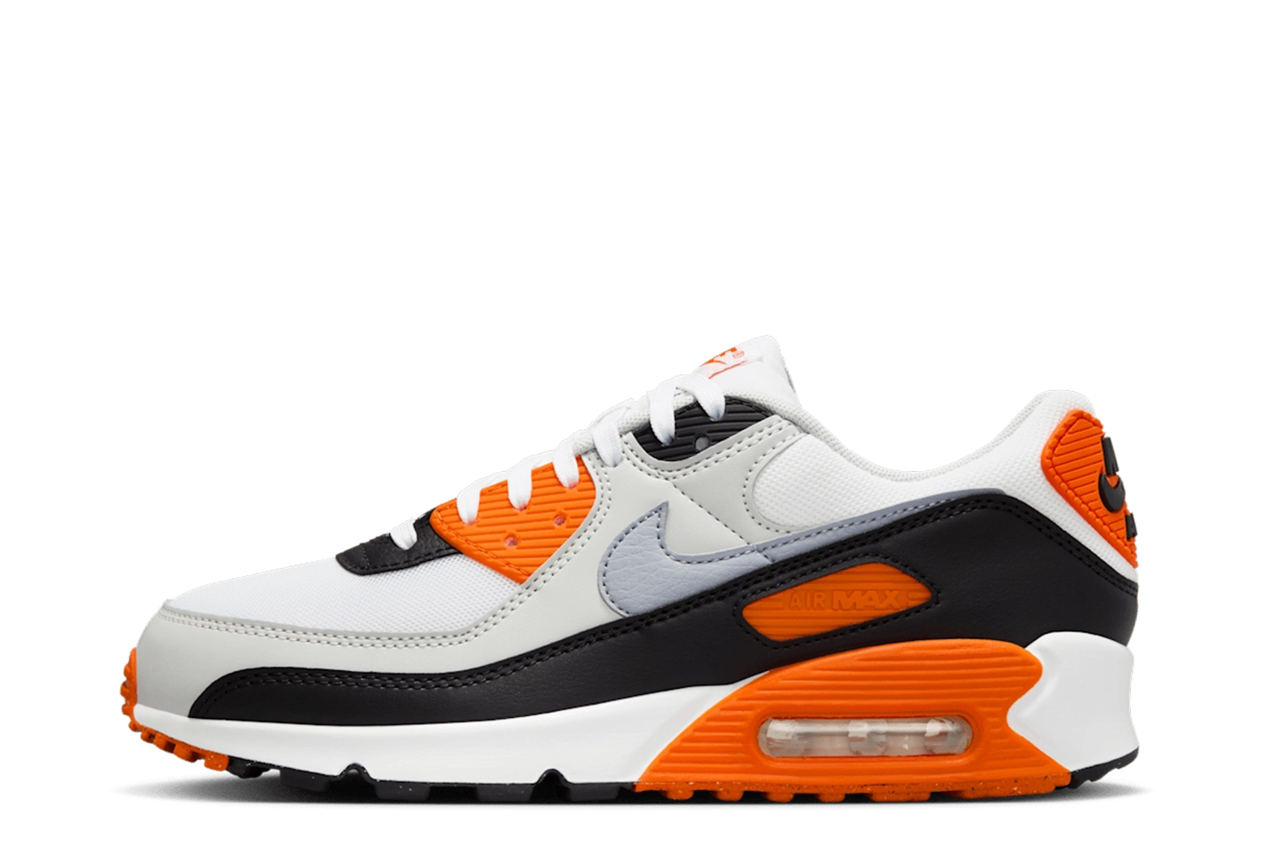 Nike Air Max 90 'Safety Orange' (2025) Grey/White/Black/Safety Orange sneaker – authenticated on KLEKT