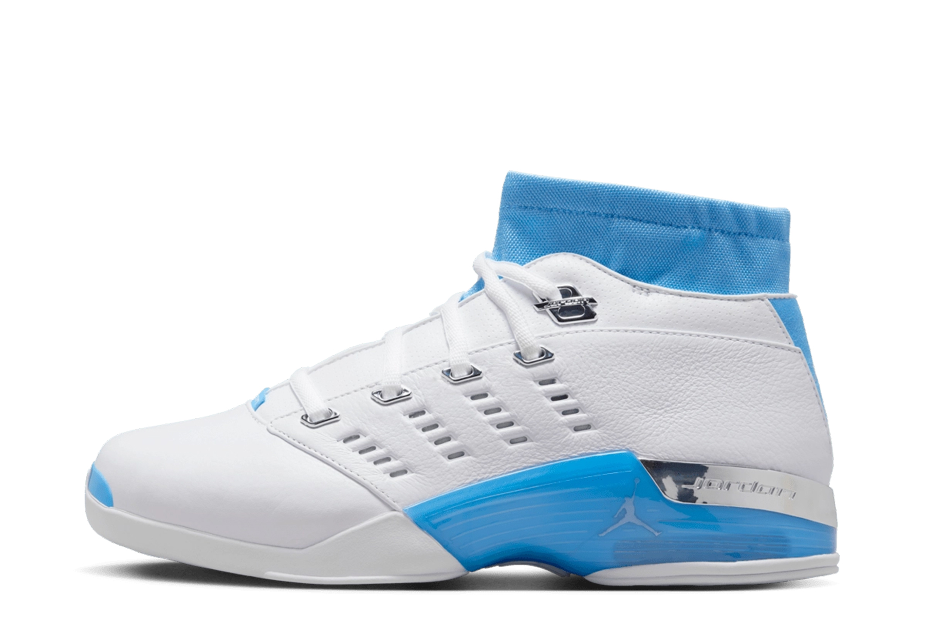 Air Jordan 17 Retro Low SP 'UNC' (2024) White/University Blue/Chrome sneaker – authenticated on KLEKT