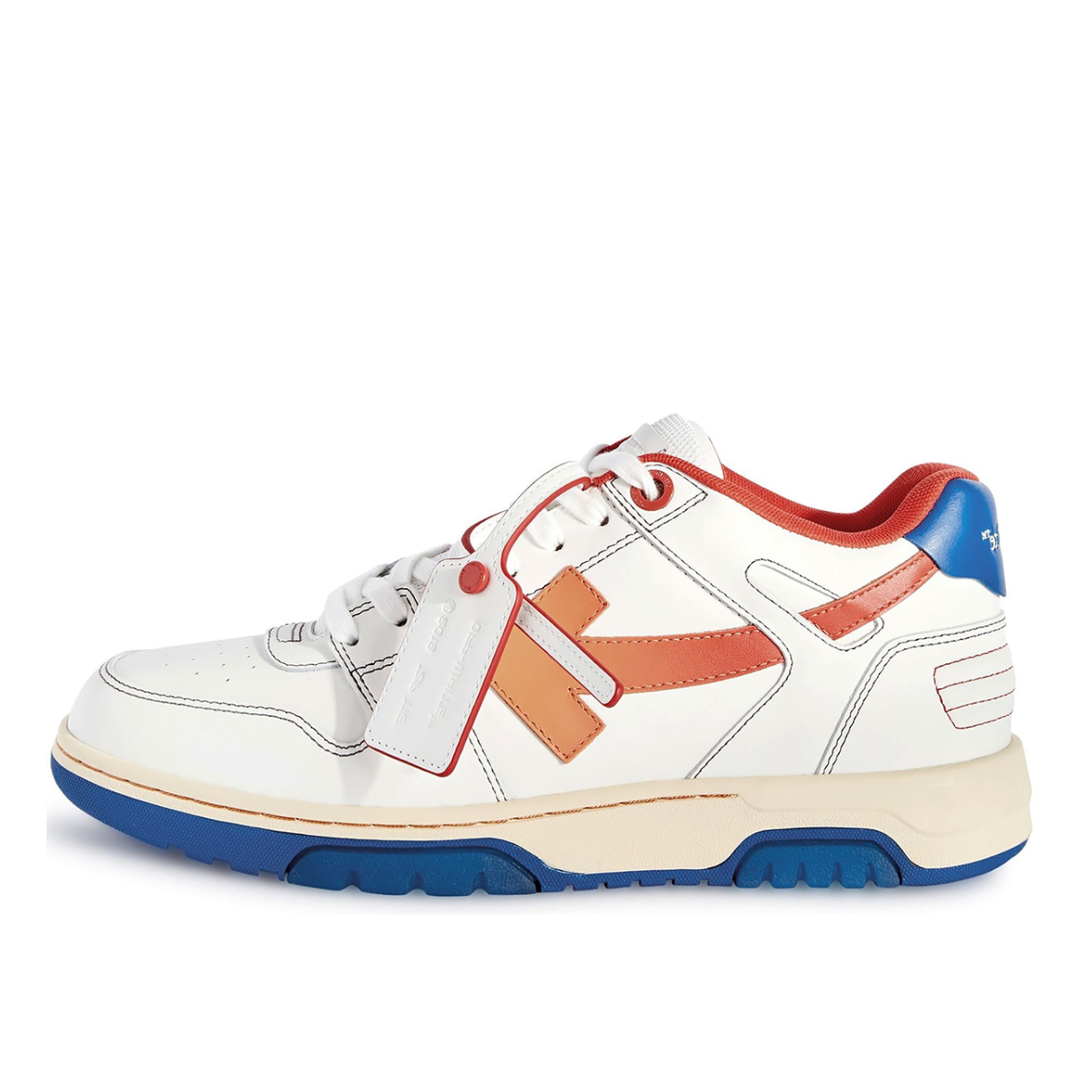 Off White Out Of Office OOO Leather Low Tops 'White Orange Blue' (2024) sneaker – authenticated on KLEKT