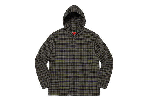 Supreme Mini Plaid Hooded Shirt Black (SS22)