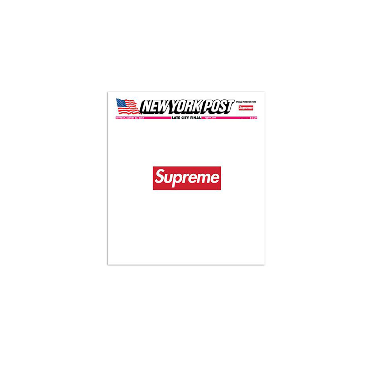 Supreme New York Post Newspaper (FW18) White sneaker – authenticated on KLEKT