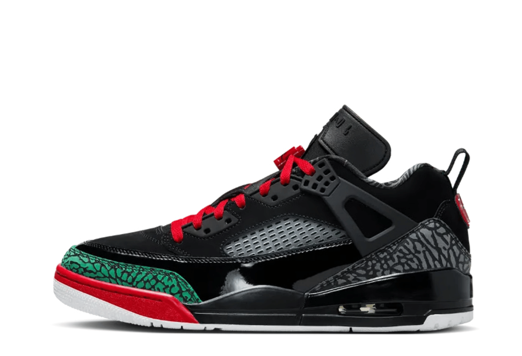 Air Jordan Spizike Low OG 'Black' (2025) BLACK/VARSITY RED-CLASSIC GREEN-WHITE-LIGHT GRAPHITE sneaker – authenticated on KLEKT