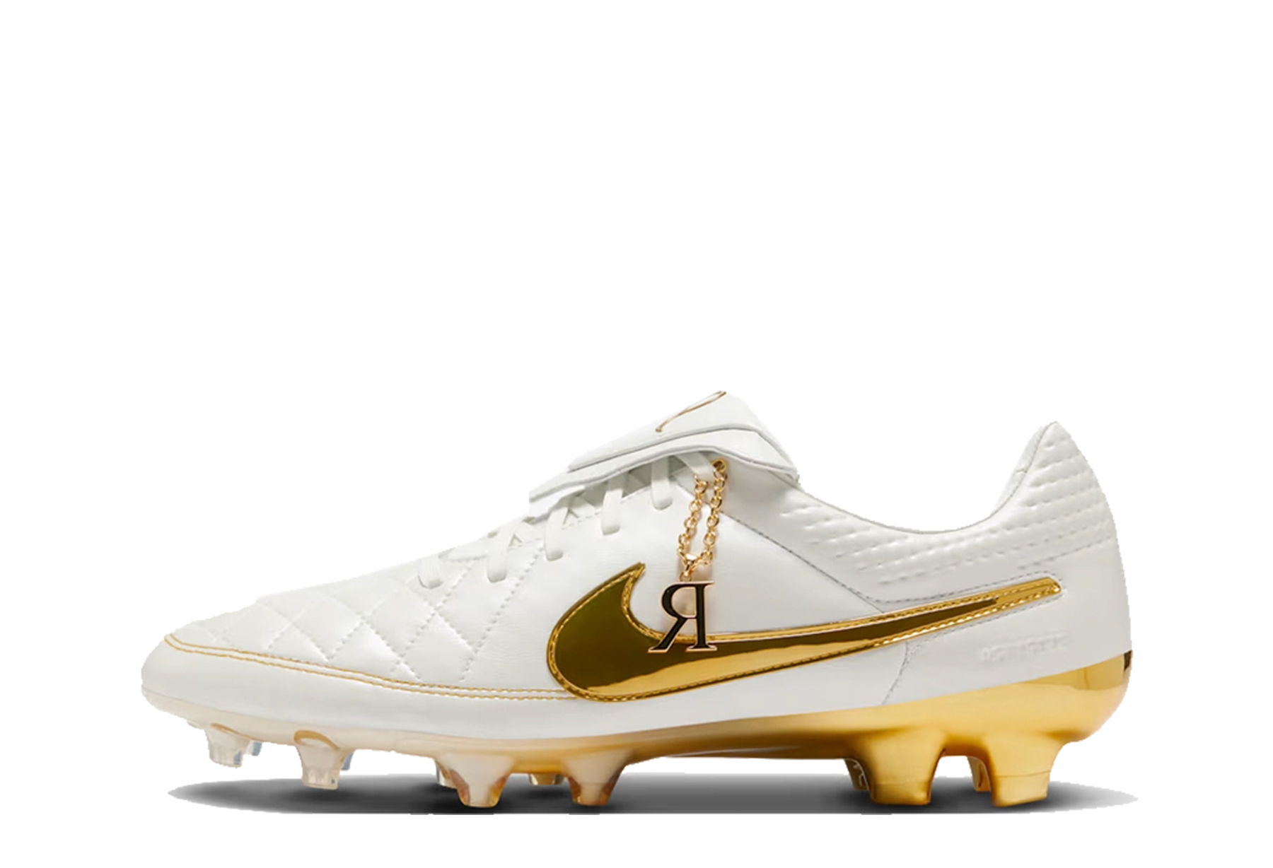 Nike x Ronaldinho Tiempo Legend SE 'Touch Of Gold' (2025) Metallic Summit White/Metallic Gold Coin sneaker – authenticated on KLEKT