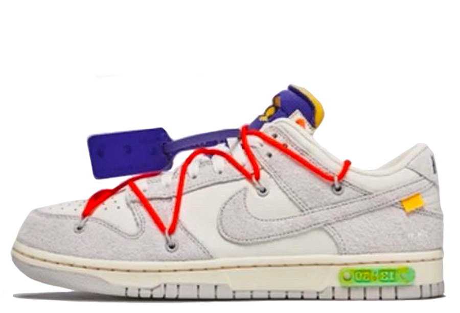 Nike x Off-White Dunk Low 'Lot 13' (2021) Sail/Neutral Grey-Habanero Red sneaker – authenticated on KLEKT