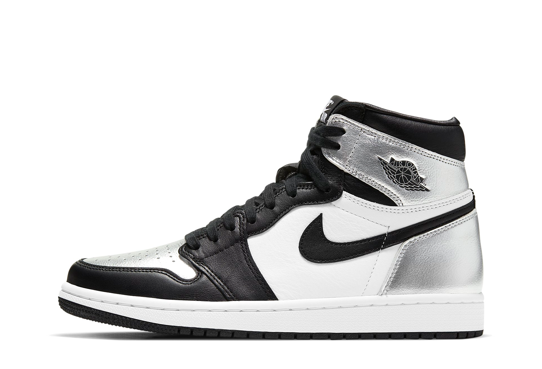 Air Jordan 1 Retro High WMNS 'Silver Toe Metallic Silver' (2021) BLACK/METALLIC SILVER-WHITE-BLACK sneaker – authenticated on KLEKT