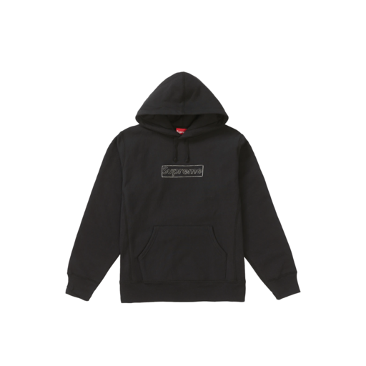Supreme x KAWS Chalk Logo Hooded Sweatshirt Black (SS21)