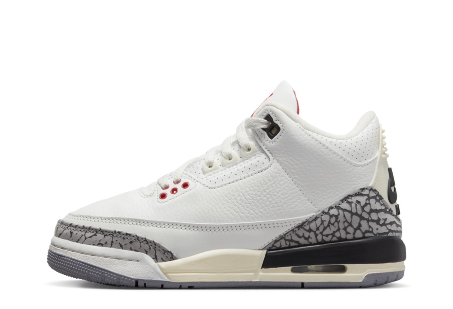 Air Jordan 3 Retro GS 'White Cement Reimagined' (2023) Summit White/Fire Red/Cement Grey sneaker – authenticated on KLEKT