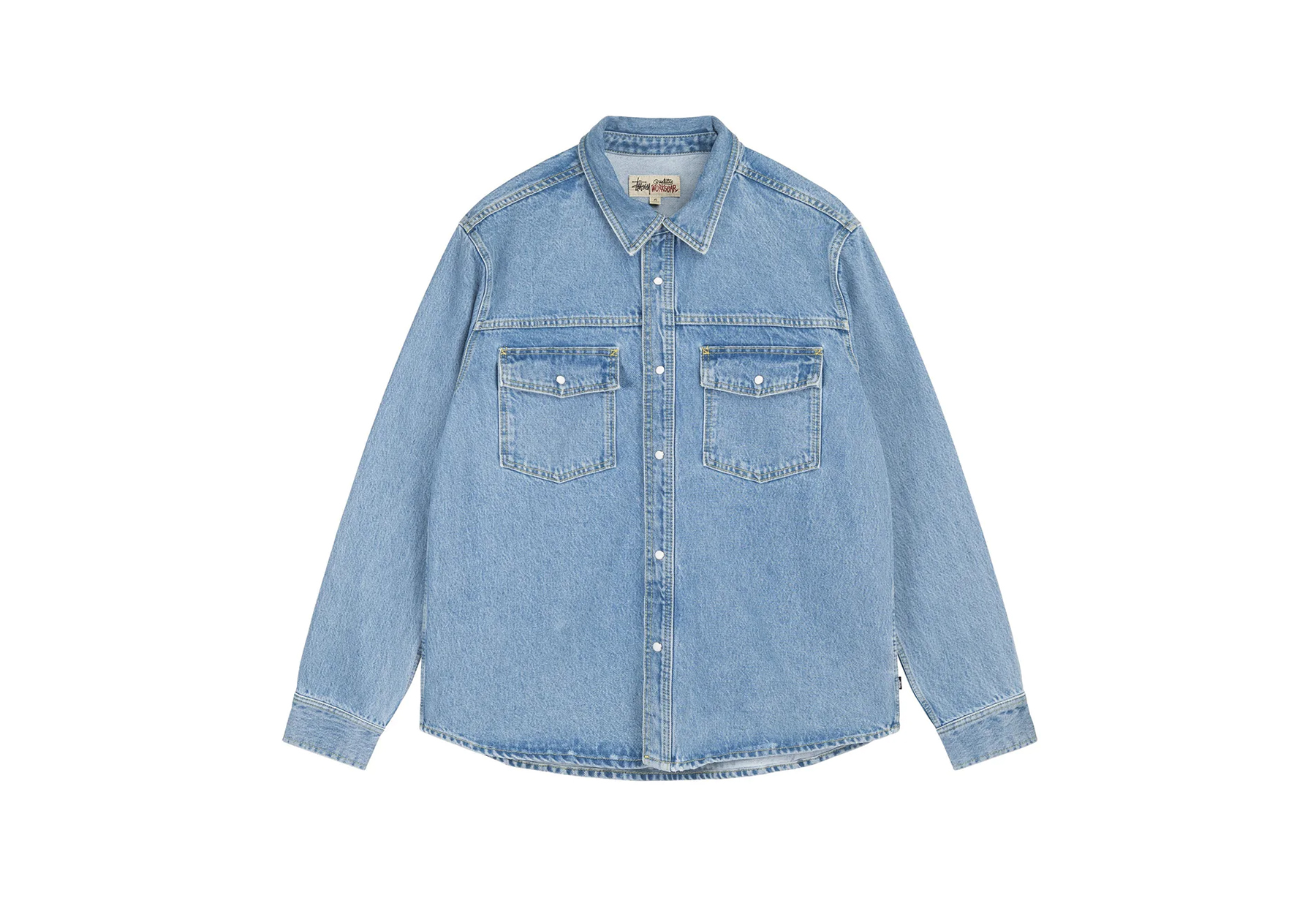 Stussy Boxy Denim Shirt Blue (FW22) BLUE sneaker – authenticated on KLEKT
