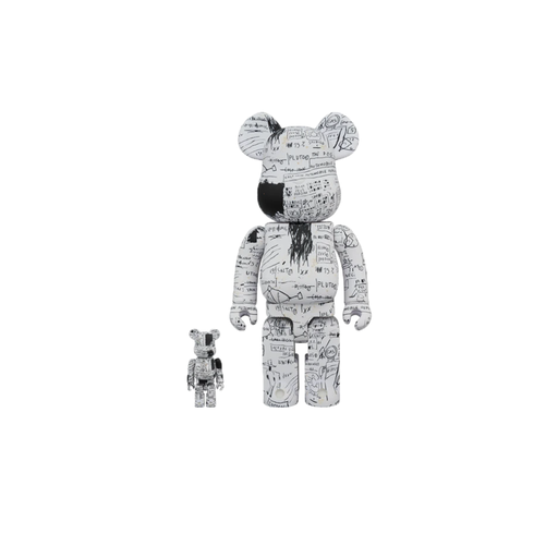 Bearbrick Jean-Michel Basquiat 3 100% & 400% Set White (2019)