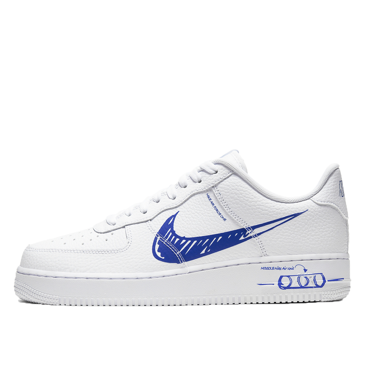 Nike Air Force 1 Low Sketch White Royal (2020) sneaker – authenticated on KLEKT