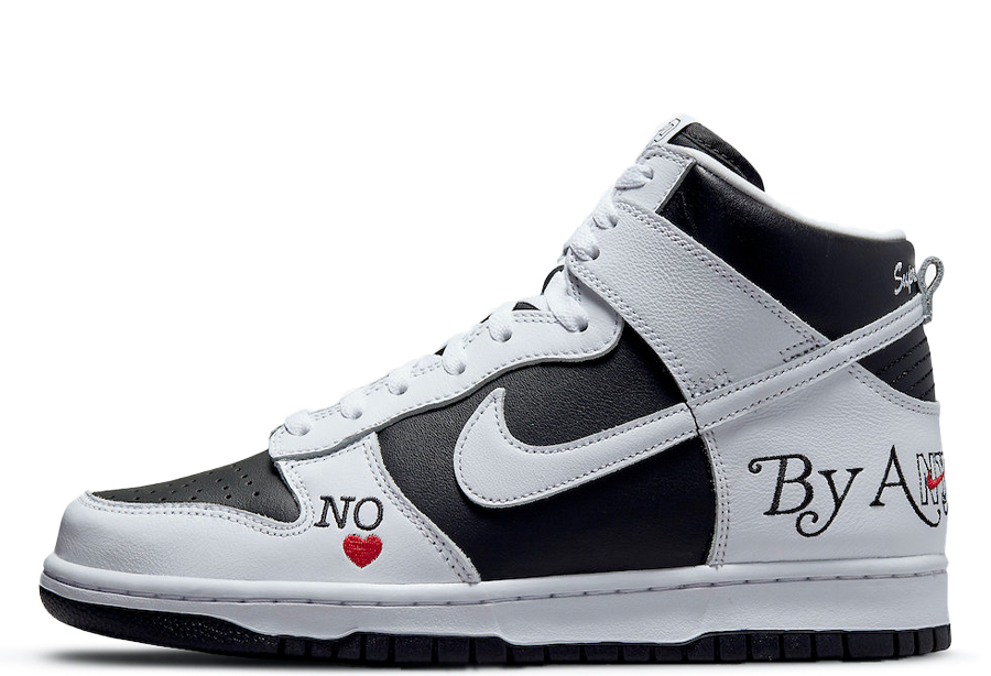 Nike x Supreme SB Dunk High By Any Means White (2022) BLACK/WHITE sneaker – authenticated on KLEKT