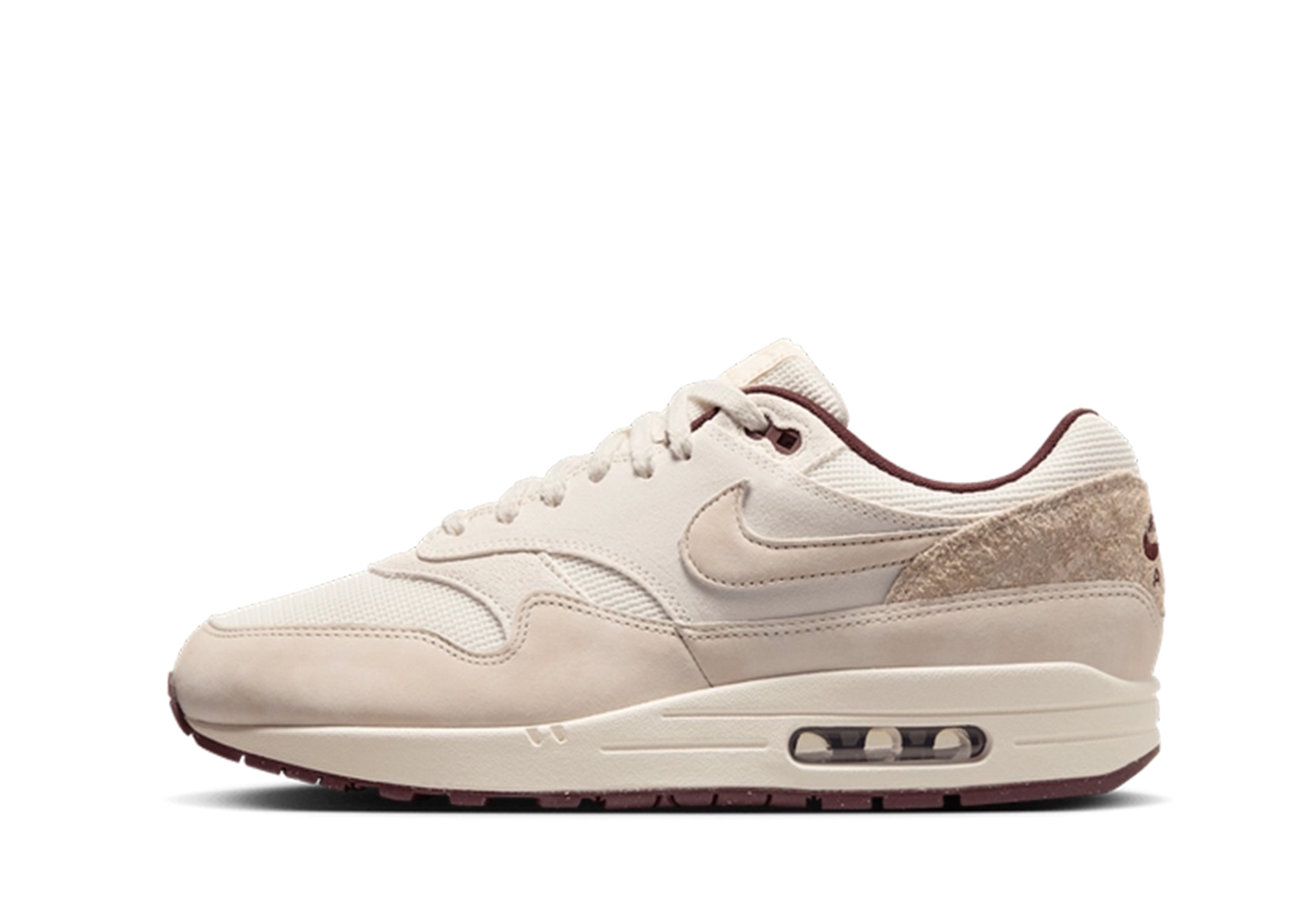 Nike Air Max 1 'Burgundy Crush' (2025) Sail/Phantom/Burgundy Crush/Light Orewood Brown sneaker – authenticated on KLEKT