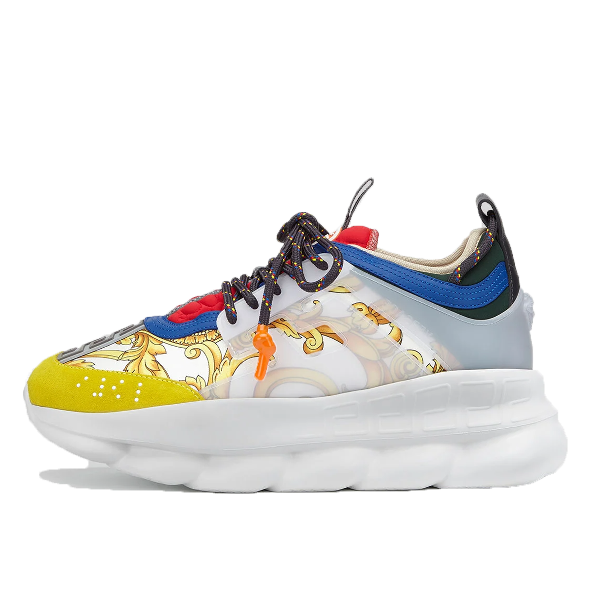 Luxury Versace Chain Reaction Gold Hibiscus (2019) MULTI sneaker – authenticated on KLEKT