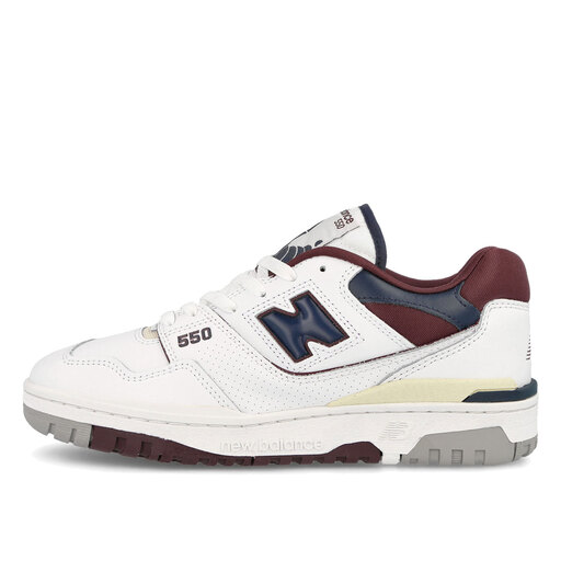 New Balance 550 White Navy NB Burgundy