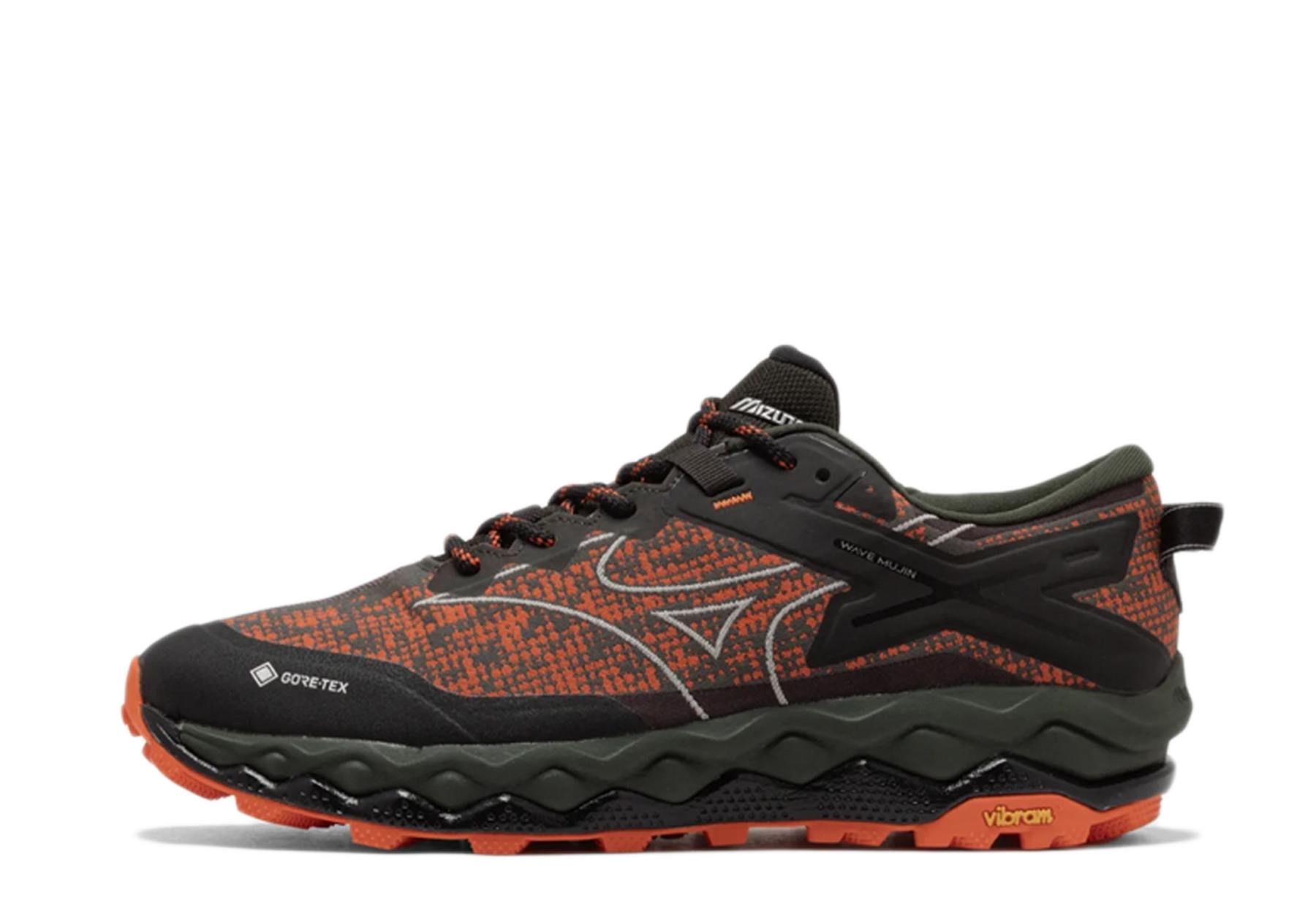 Mizuno x MAHARISHI Wave Mujin GTX 'Vibrant Orange' (2025) Vibrant Orange/Cool Gray/Pine Grove sneaker – authenticated on KLEKT